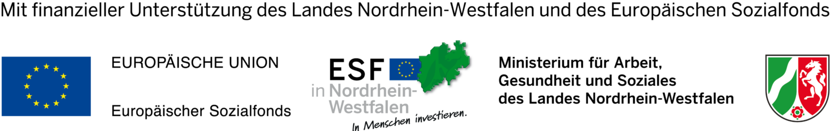 Mit finanzieller Unterstützung des Landes Nordrhein-Westfalen und des Europäischen Sozialfonds